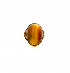 Gioielli e orologi |  | Anello vintage in oro giallo con pietra occhio di tigre