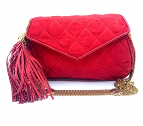 bolso chanel raso rojo vintage | Chanel