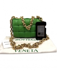 Brand handbags |  | Bottega Veneta Cassette Chain Bag in green leather