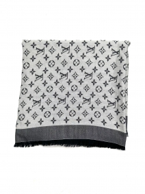 Complementos |  | Bufanda Louis Vuitton Monogram Classic gris y negro