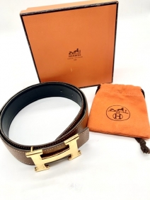 Complementos |  | Cinturón Hermès marrón y negro | Comprar y vender bolsos Hermès de segunda mano