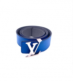 Cinturón Louis Vuitton de cuero azul gris