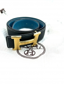 cinturón reversible hermes azul/negro | Hermès