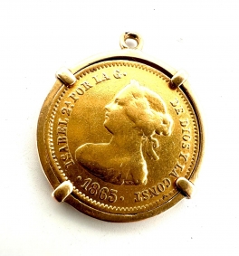 Gioielli e orologi |  | Ciondolo con moneta originale in oro — Elisabetta II