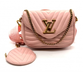 louis vuitton wave pochette cuero rosa | Louis Vuitton