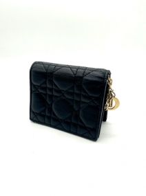 Mini cartera LadyDior cuero negro | Dior