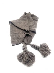 Pañuelo o bufanda en lana marrón grisáceo Fendi