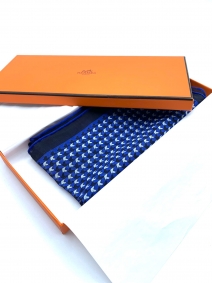 pañuelo seda hermes azul | Hermès