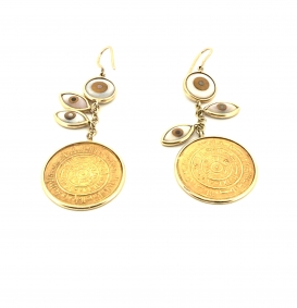 Gioielli e orologi |  | orecchini in oro con ciondoli a forma di occhio e monete