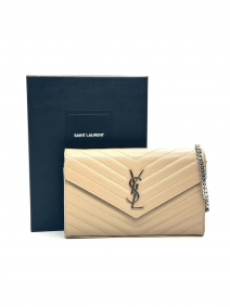 Brand handbags |  | Saint Laurent Grain De Poudre Chain Wallet