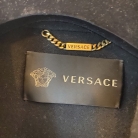 abrigo en lana azul marino de Versace