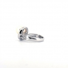 Anello in oro bianco con perla naturale