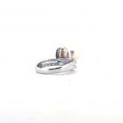 Anello in oro bianco con perla naturale
