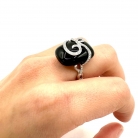 anillo oro y onix