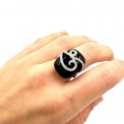 anillo oro y onix