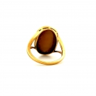 Anello vintage in oro giallo con pietra occhio di tigre