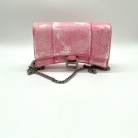 Balenciaga Hourglass in pelle rosa effetto denim