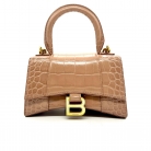 Balenciaga Hourglass Mini Croc Nude