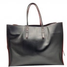 Balenciaga Papier Tote in pelle nera con profili rossi