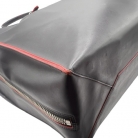Balenciaga Papier Tote in pelle nera con profili rossi