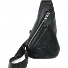 borsa a tracolla obliqua in pelle nera prada