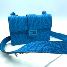 Fendi borsa a tracolla in tela blu