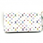 Billetera Louis Vuitton doble grande Murakami Blanco Monogram multicolor
