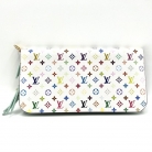 Billetera Louis Vuitton doble grande Murakami Blanco Monogram multicolor
