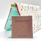 Billetera Louis Vuitton doble grande Murakami Blanco Monogram multicolor