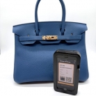 Birkin 30 Bleu tie Hermès