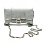 BALENCIAGA HOURGLASS CHAIN SILVER LEATHER BAG