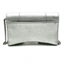 BALENCIAGA HOURGLASS CHAIN SILVER LEATHER BAG
