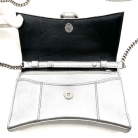 BALENCIAGA HOURGLASS CHAIN SILVER LEATHER BAG