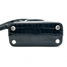 BALENCIAGA VILLE NANO BAG IN BLACK LEATHER DIE-CUT CROCODILE