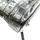 BALENCIAGA VILLE NANO BAG IN BLACK LEATHER DIE-CUT CROCODILE