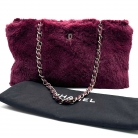 Bolso Chanel de Pelo Exótico Burdeos