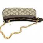 Borsa a tracolla Gucci Ophidia in tela guccissima beige e pelle marrone