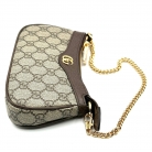Borsa a tracolla Gucci Ophidia in tela guccissima beige e pelle marrone