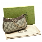 Borsa a tracolla Gucci Ophidia in tela guccissima beige e pelle marrone