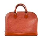 Bolso de mano, Louis Vuitton Alma de cuero Epi naranja.