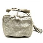 Louis Vuitton silver leather handbag with tassel