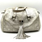 Louis Vuitton silver leather handbag with tassel