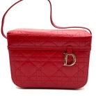 Borsa da toilette Cannage in pelle rossa Dior