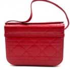 Borsa da toilette Cannage in pelle rossa Dior