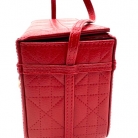 Borsa da toilette Cannage in pelle rossa Dior