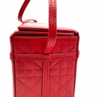 Borsa da toilette Cannage in pelle rossa Dior