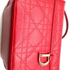 Borsa da toilette Cannage in pelle rossa Dior