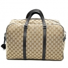 BORSA DA VIAGGIO GUCCI JOY 48HRS IN TELA GG SUPREME E PELLE MARRONE