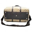 BORSA DA VIAGGIO GUCCI JOY 48HRS IN TELA GG SUPREME E PELLE MARRONE