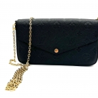 borsa in pelle empreinte nera felice